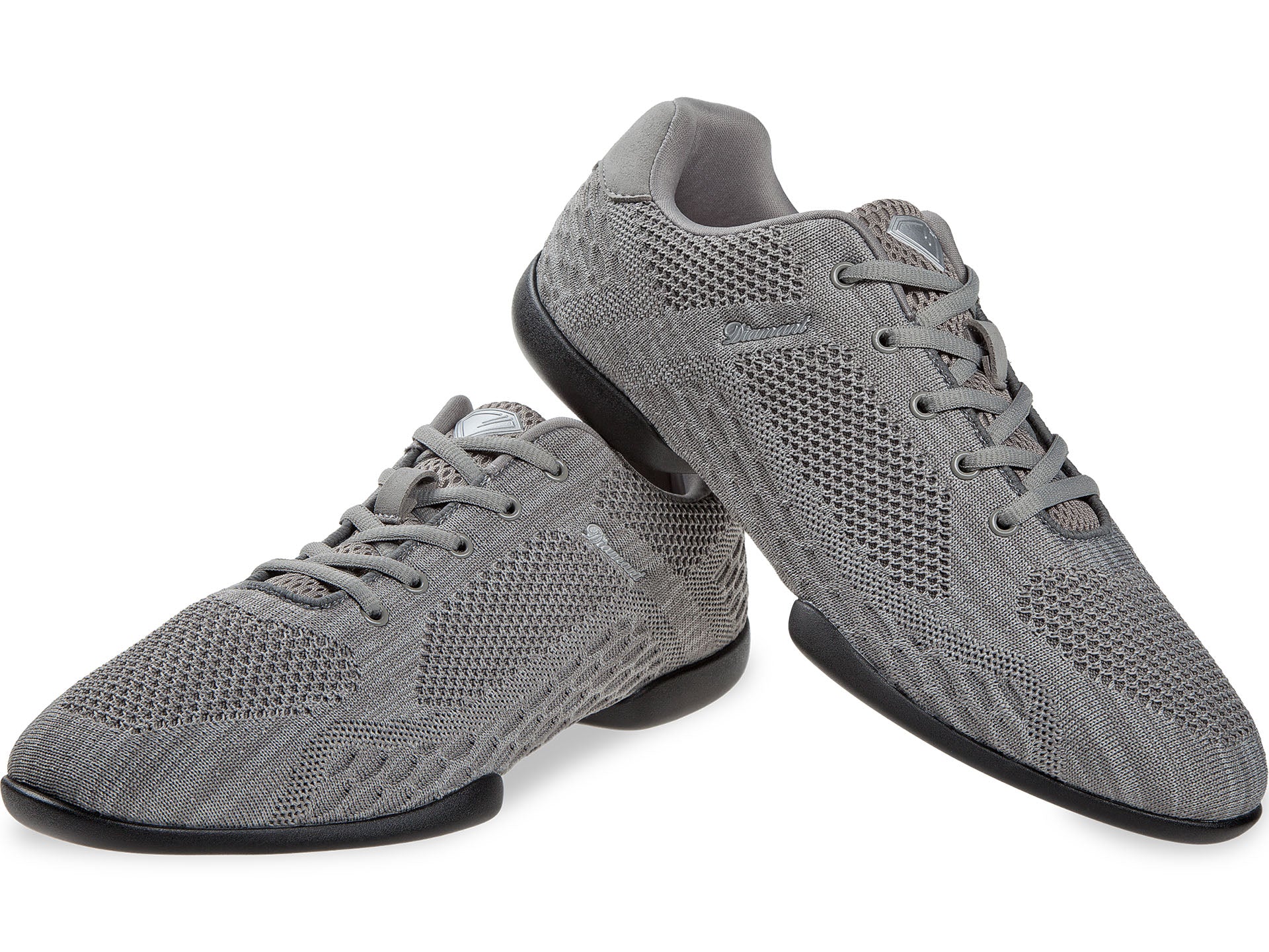 Flache Tanzschuhe Silbergrau sportlich - Diamant TUNE Tanzsneaker Damen & Herren