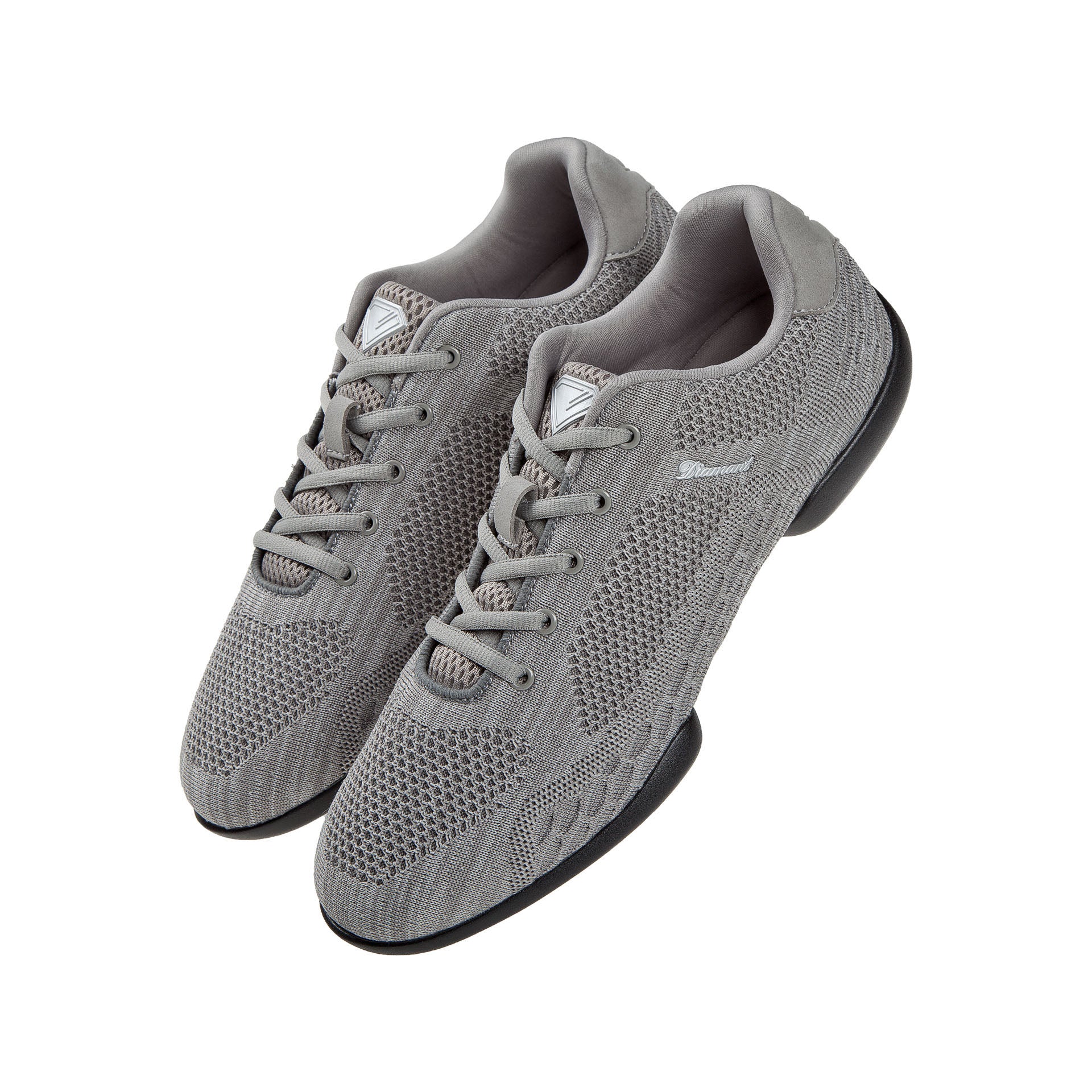 Flache Tanzschuhe Silbergrau sportlich - Diamant TUNE Tanzsneaker Damen & Herren